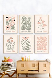 Wallity Artsycllct14 Conjunto de 6 Pinturas Decorativas Enmarcadas